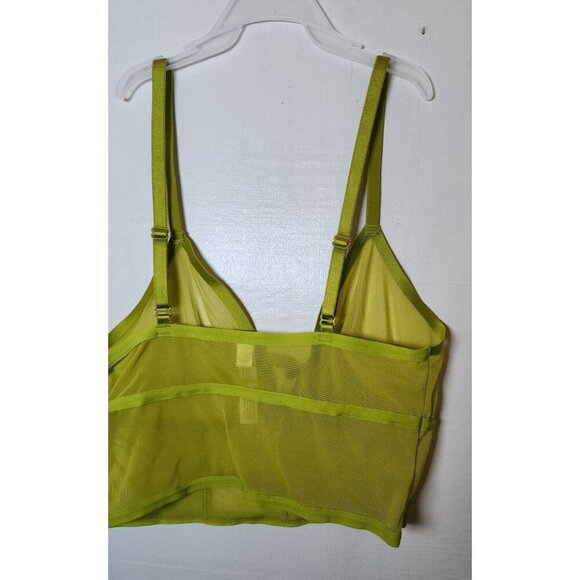 New Auden Women's Green Sheer Long Line Bralette Adjustable Straps Size XS - Picture 5 of 5